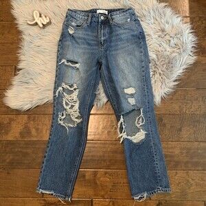 Vervet Womens Jeans Distressed Mom Denim Size 26 Style V2148 High Rise Cotton